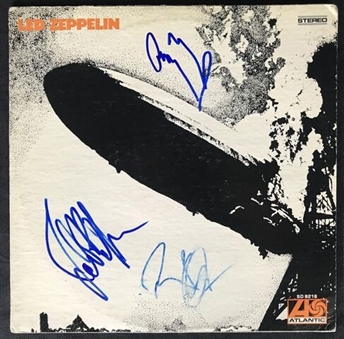 Led Zeppelin Group Signed "Led Zeppelin I" Album With 3 Signatures: Plant, Jones & Page (Beckett)